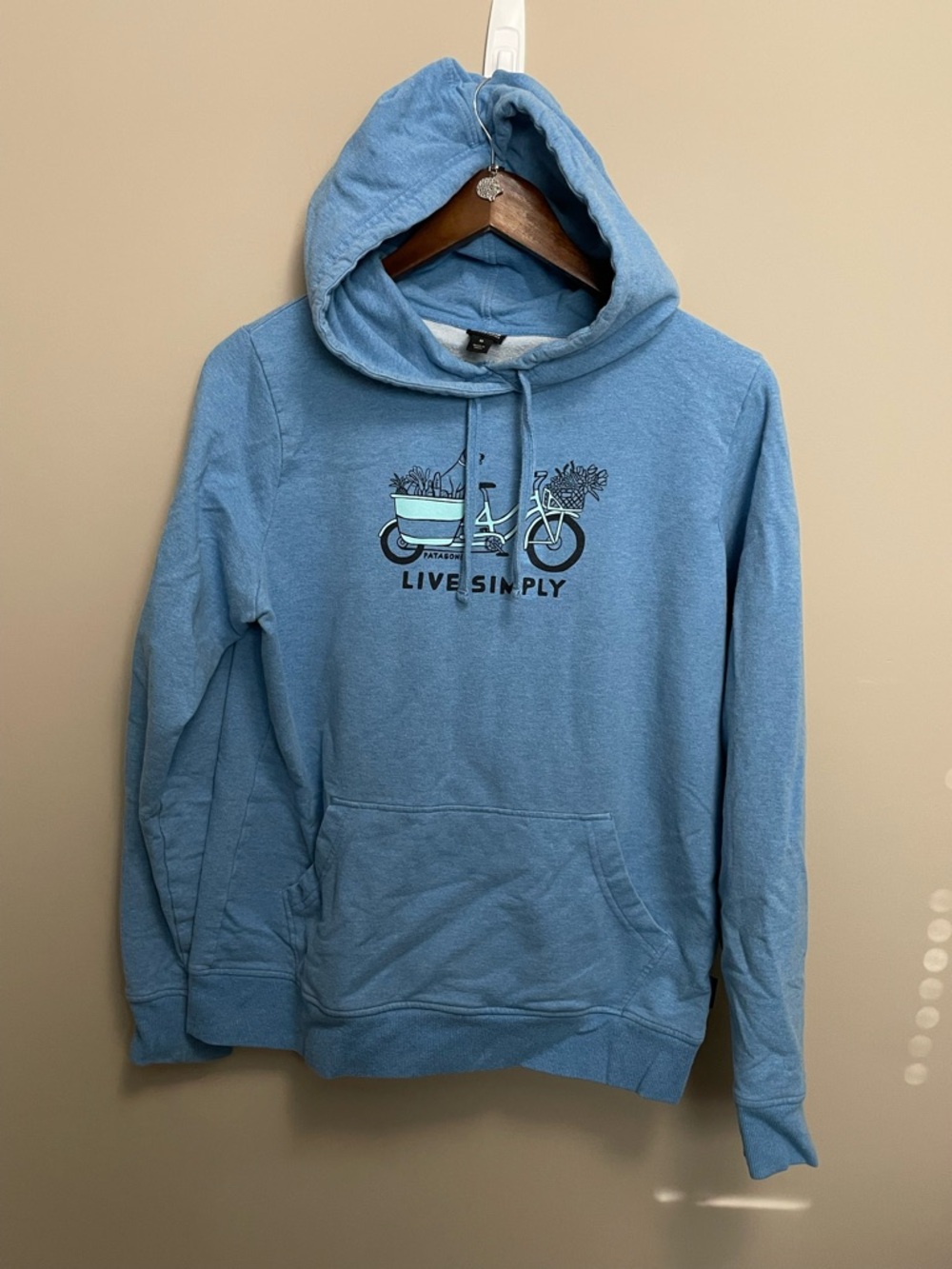 Patagonia Live Simply Market Bike Midweight Blue Hoody Women’s Medium